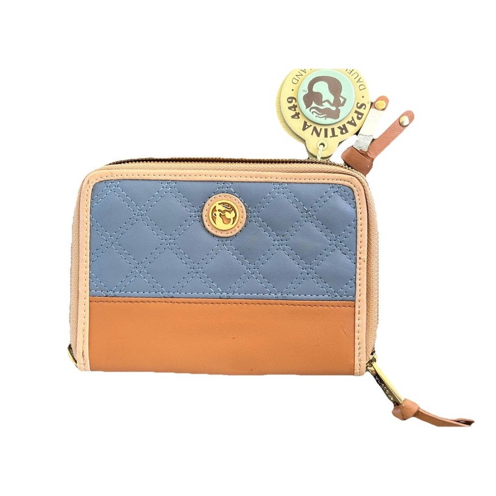 Spartina 449 Daufuskie Island Quilted Wallet Blue Tan NWT